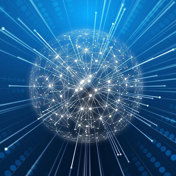 Bild vergr&ouml;&szlig;ern: Kugel mit Lichtern und Lichtstrahlen