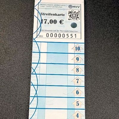 Streifenkarte des M&uuml;nchner Verkehrs- und Tarifverbunds