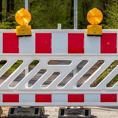 Baustelle Stra&szlig;enabsperrung